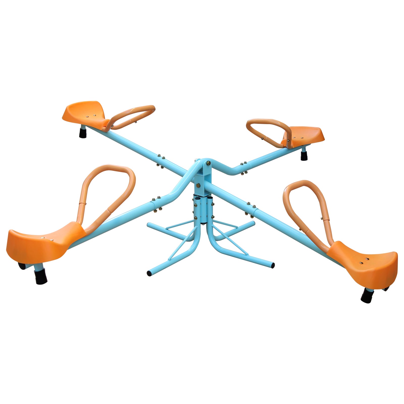 Outdoor Kids Spinning Seesaw Sit And Spin Teeter Totter Outdoor Playground Equipment Swivel Teeter Totter For Backyard Multicolor Stainless Steel