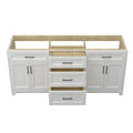 Solid Wood 72 Inch Bathroom Vanity Without Top Sink, Modern Bathroom Vanity Base Only, Birch Solid Wood And Plywood Cabinet, Bathroom Storage Cabinet With Double Door Cabinet And 3 Drawers, White 3 White 4 5 48 In & Above 36 To 59 In Soft Close Doors