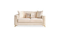 Luna Modern Style Loveseat In Ivory Ivory Velvet Wood Primary Living Space Contemporary,Modern Upholstered Wood