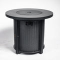 30Inch Propane Round Fire Table 40000Btu Propane Fire Pit Table Black Garden & Outdoor Steel