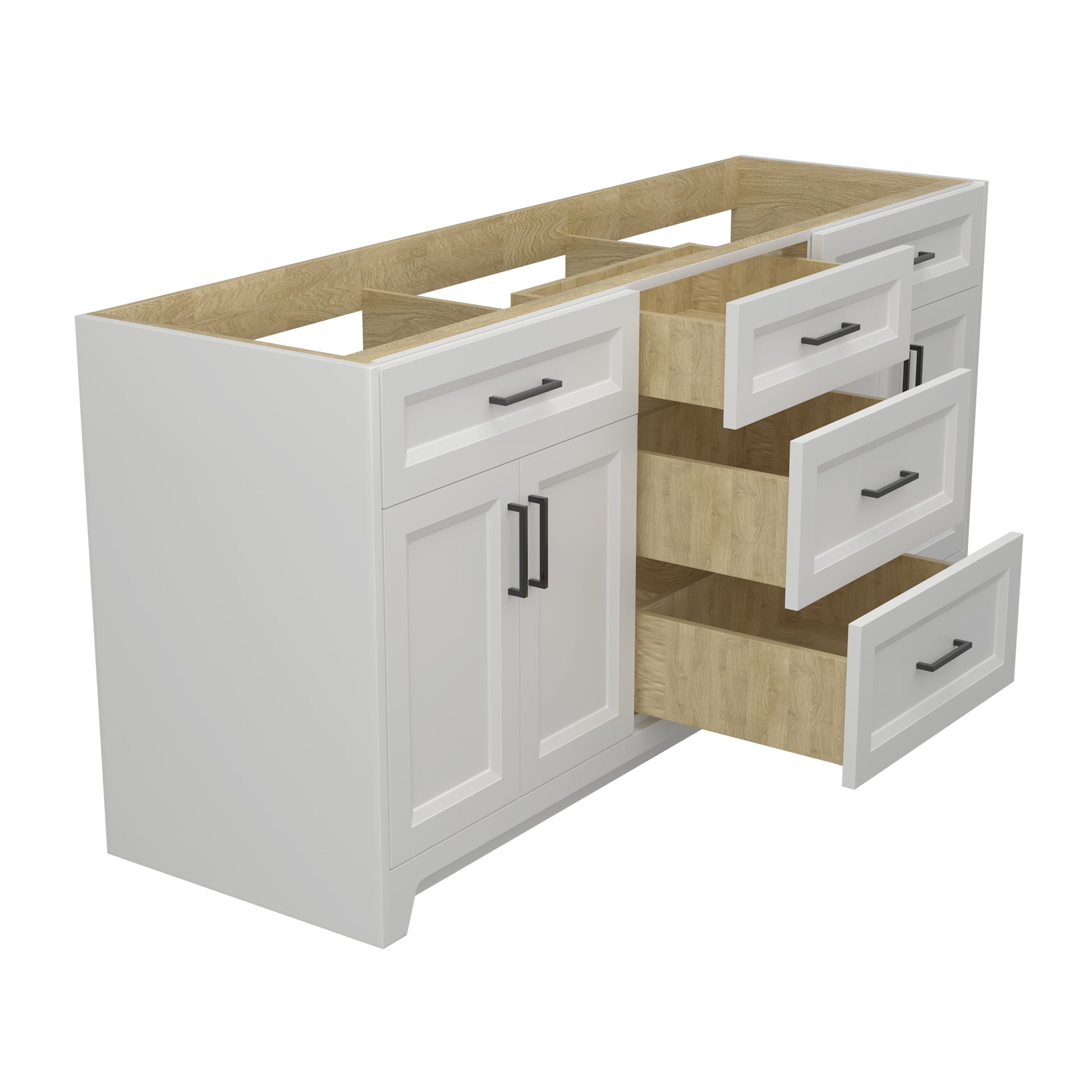 Solid Wood 72 Inch Bathroom Vanity Without Top Sink, Modern Bathroom Vanity Base Only, Birch Solid Wood And Plywood Cabinet, Bathroom Storage Cabinet With Double Door Cabinet And 3 Drawers, White 3 White 4 5 48 In & Above 36 To 59 In Soft Close Doors