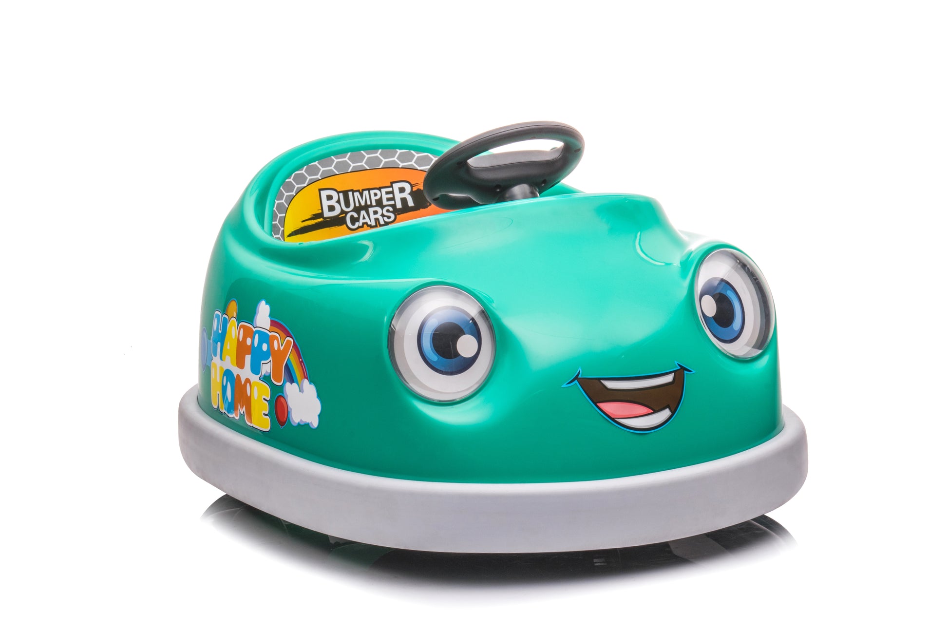 Bumper Car For Kids, 12V Dual Drive 1 6 Years Old Children'S Electric Car With Pushrod Dinner Plate Usb Bt Music Rocking Horse Mode Anti Collision Bumper Ride On Car Green 50 99 Lbs Iron Plastic