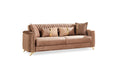 Luna 3Pc Modern Living Room Set In Copper Copper Wood Primary Living Space Contemporary,Modern Wood 6 Seat