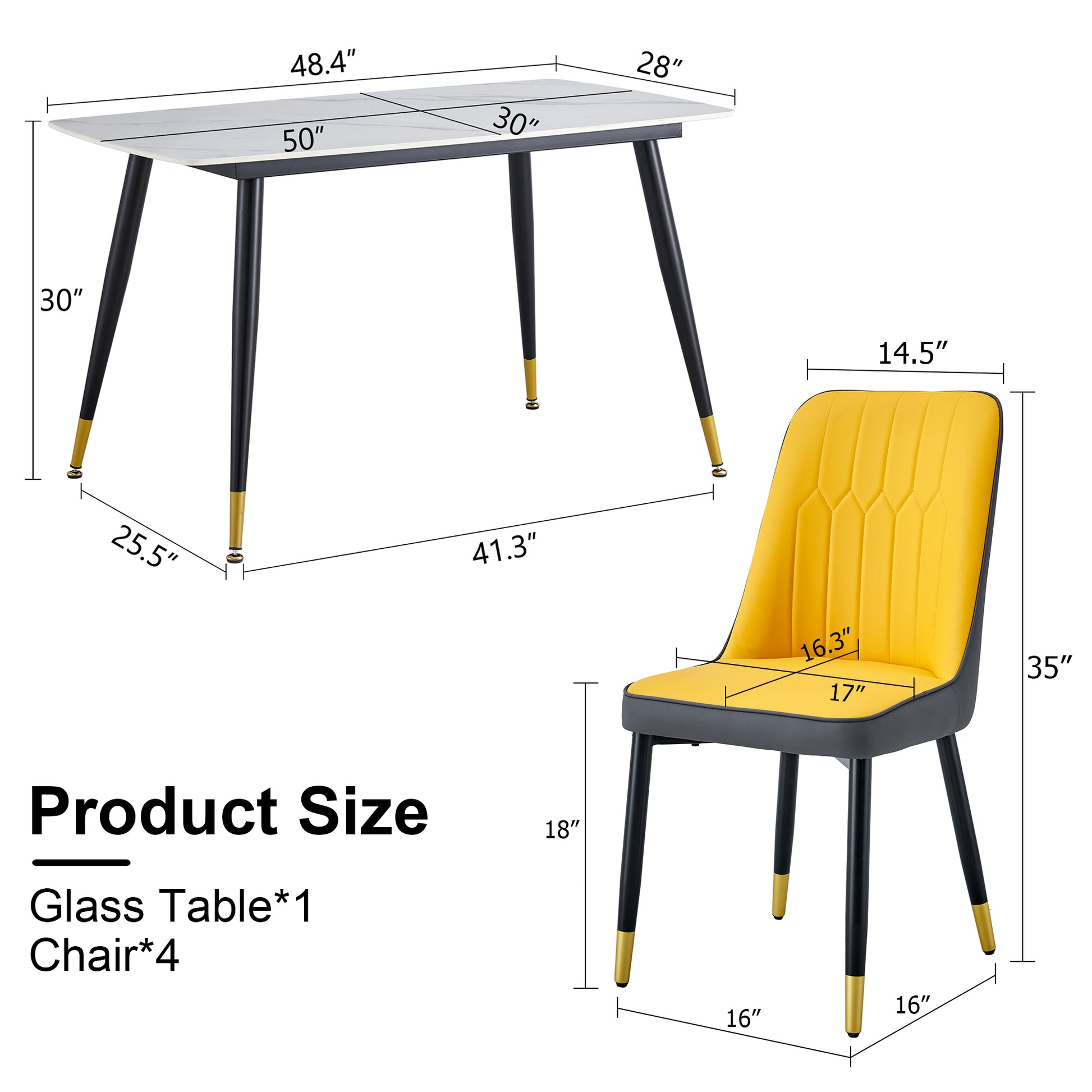 Table And Chair Set. White Imitation Marble Patterned Burnt Stone Tabletop With Black Metal Legs. Orange Deep Gray Dual Tone Pu Leather Backrest And Black Metal Leg Chair. 1 Table And 4 Chairs 001 007 White Sintered Stone