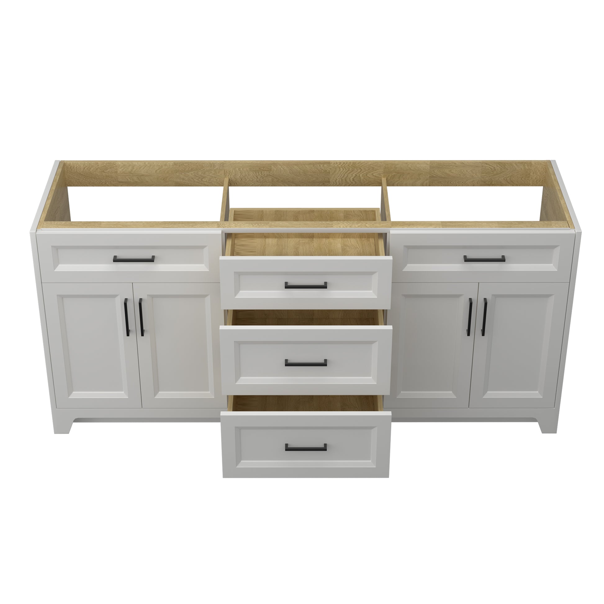 Solid Wood 72 Inch Bathroom Vanity Without Top