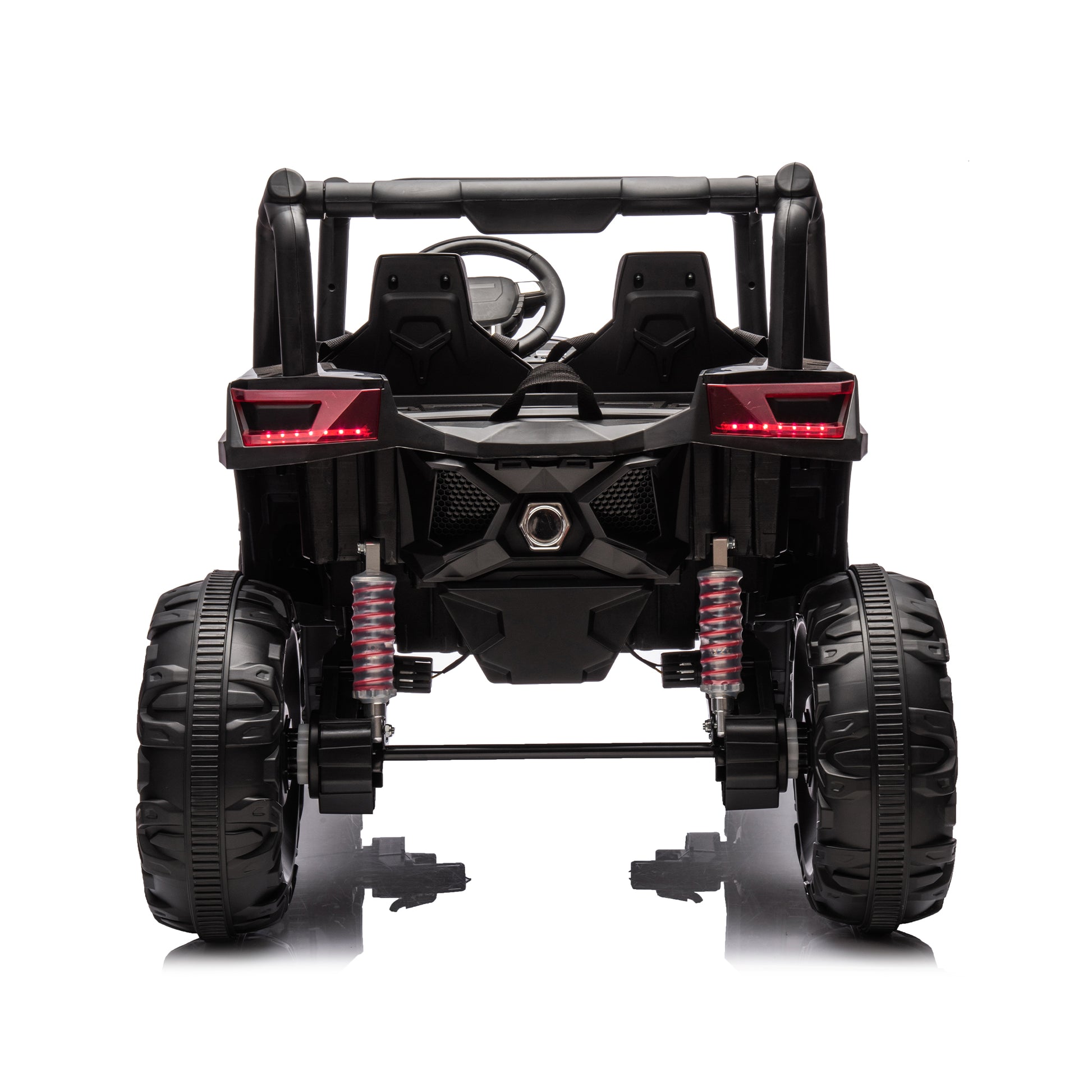 24V Ride On Xxl Utv Car For Kid,2Seater With Two Safety Belts, Side By Side 4X4 Ride On Off Road Truck With Parent Remote Control, Battery Powered Electric Car W High Low Speed, Two Safety Belts. Black Polyethylene