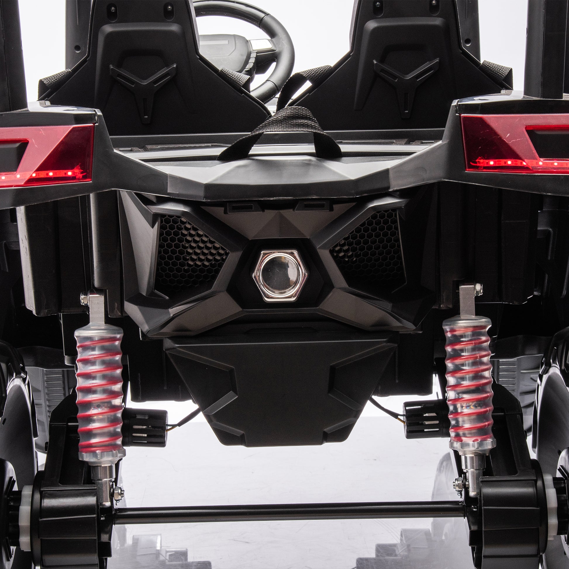 24V Ride On Xxl Utv Car For Kid,2Seater With Two Safety Belts, Side By Side 4X4 Ride On Off Road Truck With Parent Remote Control, Battery Powered Electric Car W High Low Speed, Two Safety Belts. Black Polyethylene