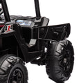 24V Ride On Xxl Utv Car For Kid,2Seater With Two Safety Belts, Side By Side 4X4 Ride On Off Road Truck With Parent Remote Control, Battery Powered Electric Car W High Low Speed, Two Safety Belts. Black Polyethylene
