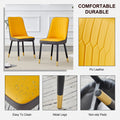 Table And Chair Set. Patterned Sintered Stone Tabletop With Black Metal Legs. Orange Yellow And Gray Dual Color Pu Backrest Cushion And Black Metal Leg Chair.1 Table And 4 Chair.001 007 White Sintered Stone