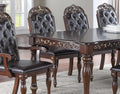 Traditional Brown Finish 9pc Dining Set Table w 2x Arm brown-wood-dining