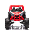 24V Ride On Xxl Utv Car For Kid,2Seater With Two Safety Belts, Side By Side 4X4 Ride On Off Road Truck With Parent Remote Control, Battery Powered Electric Car W High Low Speed, Two Safety Belts. Red Polyethylene