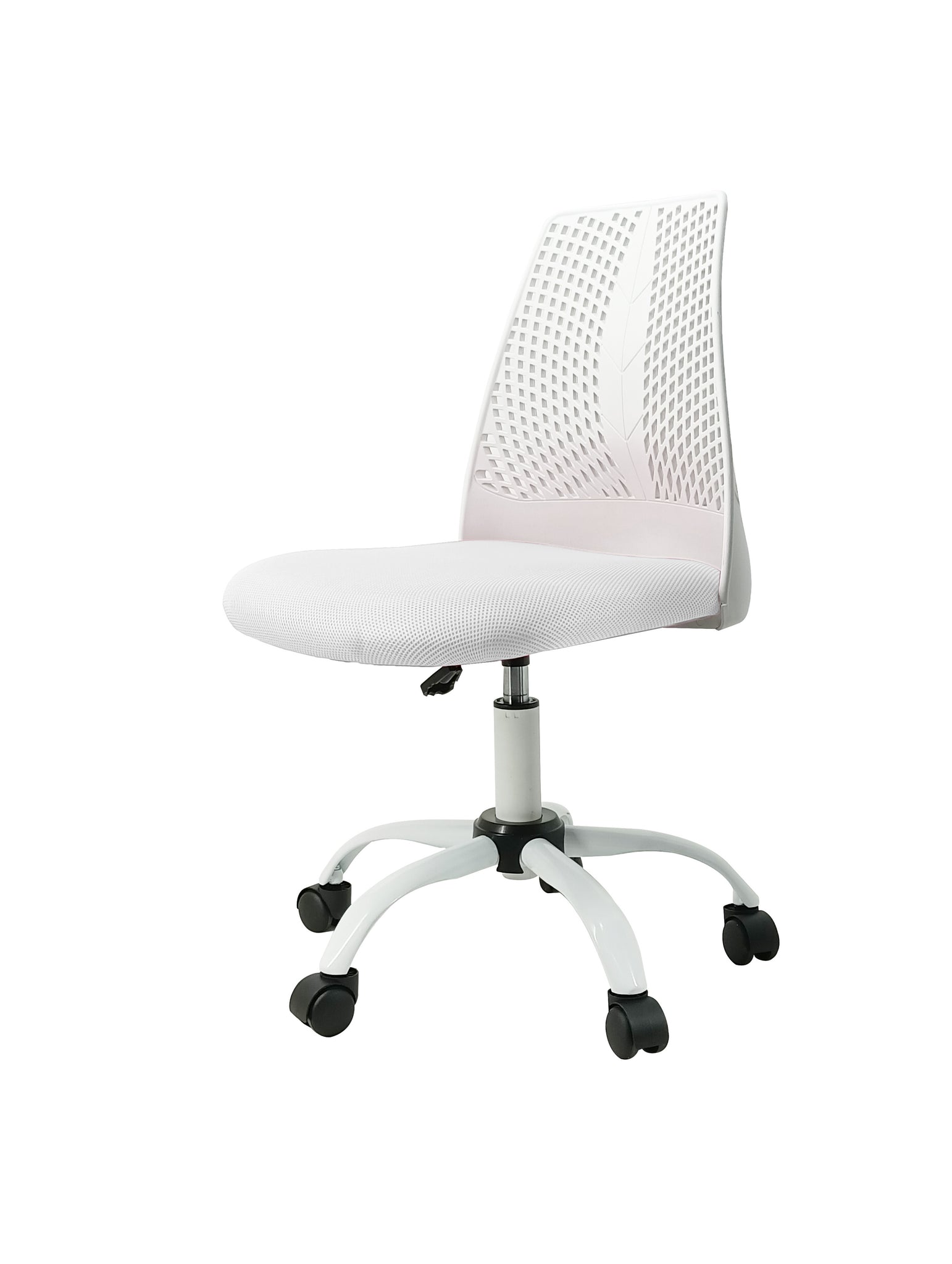 Armless Ergonomic Office and Home Chair with white-fabric