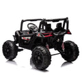 24V Ride On Xxl Utv Car For Kid,2Seater With Two Safety Belts, Side By Side 4X4 Ride On Off Road Truck With Parent Remote Control, Battery Powered Electric Car W High Low Speed, Two Safety Belts. Black Polyethylene