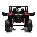 24V Ride On Xxl Utv Car For Kid,2Seater With Two Safety Belts, Side By Side 4X4 Ride On Off Road Truck With Parent Remote Control, Battery Powered Electric Car W High Low Speed, Two Safety Belts. Black Polyethylene