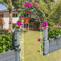 Metal Garden Arch W55'' X H94.5'' Garden Arbor Trellis Climbing Plants Support Rose Arch Outdoor Arch Cream White Cream White Iron