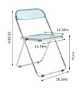 Light Blue Clear Transparent Folding Chair Chair Pc Plastic Living Room Seat Zdy Qianlan 4 Light Blue Steel