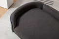 Scandinavian Style Elevated Dog Bed Pet Sofa With Solid Wood Legs And Black Bent Wood Back, Cashmere Cushion,Large Size Dark Gray Foam Solid Wood