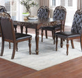 Formal 1pc Dining Table Only Brown Finish Antique brown-brown-dining