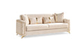 Luna Modern Style Sofa In Ivory Ivory Velvet Wood Primary Living Space Contemporary,Modern Upholstered Wood