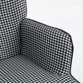 35.5 Inch Rocking Chair, Soft Houndstooth Fabric Leather Fabric Rocking Chair For Nursery, Comfy Wingback Glider Rocker With Safe Solid Wood Base For Living Room Bedroom Balcony Black Black White Casual Foam Cotton Linen