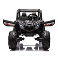 24V Ride On Xxl Utv Car For Kid,2Seater With Two Safety Belts, Side By Side 4X4 Ride On Off Road Truck With Parent Remote Control, Battery Powered Electric Car W High Low Speed, Two Safety Belts. Black Polyethylene