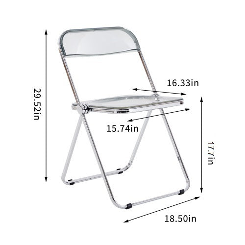 Gray Clear Transparent Folding Chair Chair Pc Plastic Living Room Seat Zdy Hui 2 Gray Steel