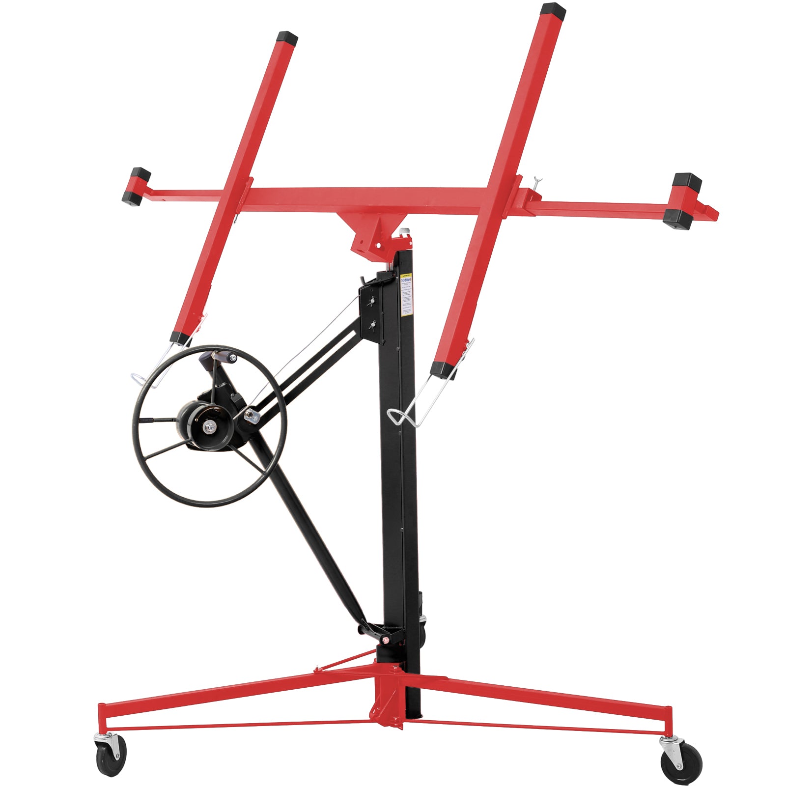 Drywall Lift Panel 11' Lift Drywall Panel Hoist Jack Lifter, Red Black Black Red Steel