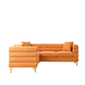 81.5 Inch Oversized Corner Sofa, L Shaped Sectional Couch,5 Seater Corner Sofas With 3 Cushions For Living Room, Bedroom, Apartment, Office Orange Foam Teddy