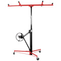 Drywall Lift Panel 11' Lift Drywall Panel Hoist Jack Lifter, Red Black Black Red Steel