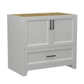 36 Inch Solid Wood Bathroom Vanity Without Top Sink, Modern Bathroom Vanity Base Only, Birch Solid Wood And Plywood Cabinet, Bathroom Storage Cabinet With Double Door Cabinet And 1 Drawer Light Gray 1 Light Gray 2 2 48 In & Above 36 To 59 In Soft Close