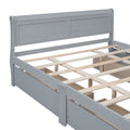 Queen Size Wood Platform Bed With 4 Drawers And Streamlined Headboard & Footboard, Gray Queen Gray Solid Wood Mdf