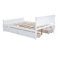 Full Size Wood Platform Bed With 4 Drawers And Streamlined Headboard & Footboard, White White Solid Wood Mdf