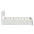 Modern Twin Bed Frame With 2 Drawers For White High Gloss Headboard And Footboard With Creamy White Color Box Spring Not Required Twin Creamy White,White Bedroom Bed Frame Mdf,Rubber Wood