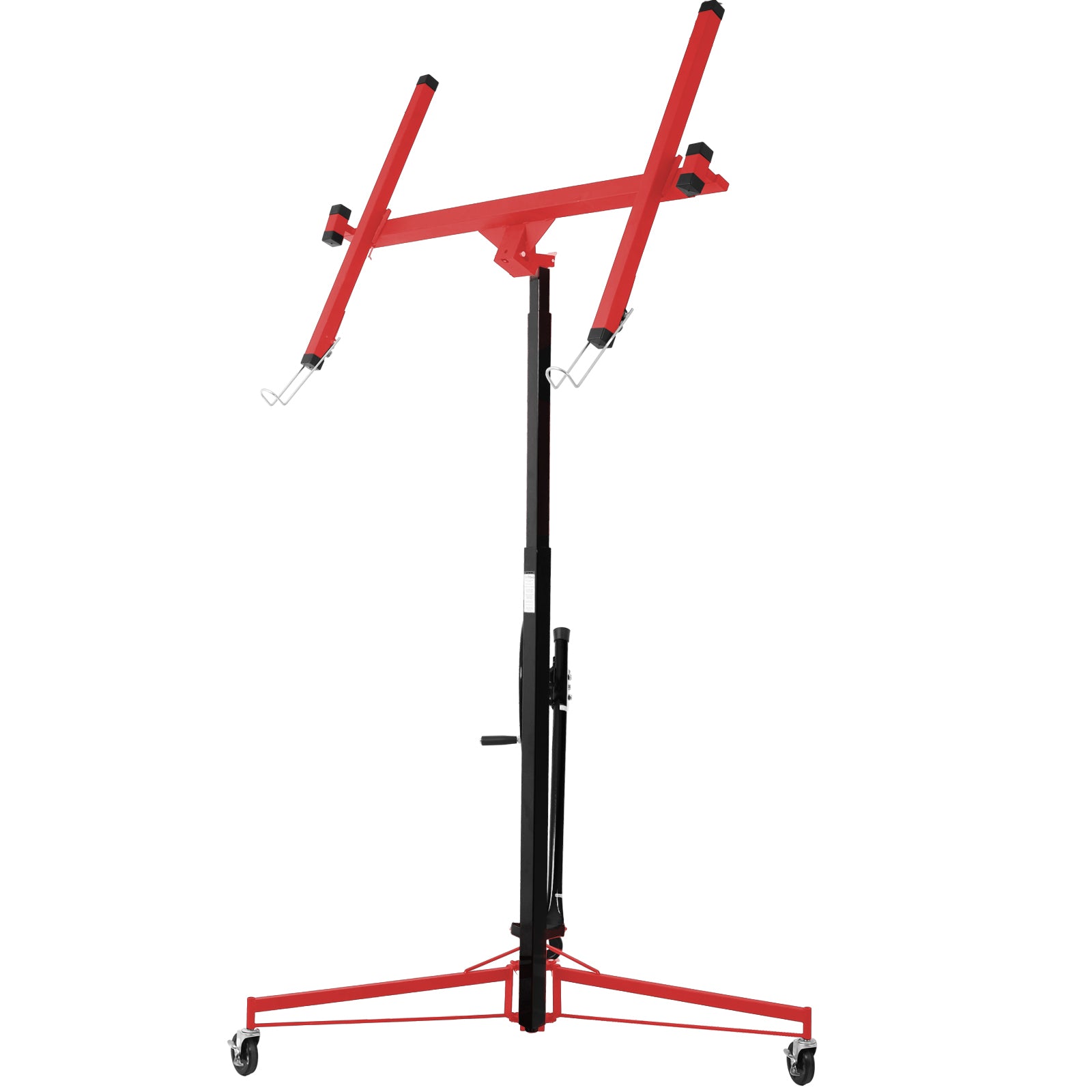 Drywall Lift Panel 11' Lift Drywall Panel Hoist Jack Lifter, Red Black Black Red Steel