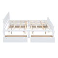 Queen Size Wood Platform Bed With 4 Drawers And Streamlined Headboard & Footboard, White Queen White Solid Wood Mdf