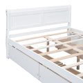 Full Size Wood Platform Bed With 4 Drawers And Streamlined Headboard & Footboard, White White Solid Wood Mdf