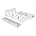 Full Size Wood Platform Bed With 4 Drawers And Streamlined Headboard & Footboard, White White Solid Wood Mdf