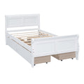 Twin Size Wood Platform Bed With 4 Drawers And Streamlined Headboard & Footboard, White White Solid Wood Mdf