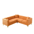 81.5 Inch Oversized Corner Sofa, L Shaped Sectional Couch,5 Seater Corner Sofas With 3 Cushions For Living Room, Bedroom, Apartment, Office Orange Foam Teddy