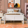 Full Size Wood Platform Bed With 4 Drawers And Streamlined Headboard & Footboard, White White Solid Wood Mdf