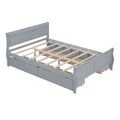 Full Size Wood Platform Bed With 4 Drawers And Streamlined Headboard & Footboard, Gray Gray Solid Wood Mdf