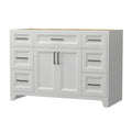 Solid Wood 48 Inch Bathroom Vanity Without Top Sink, Modern Bathroom Vanity Base Only, Birch Solid Wood And Plywood Cabinet, Bathroom Storage Cabinet With Double Door Cabinet And 6 Drawers, White 4 White 4 5 48 In & Above 32 To 35 In Soft Close Doors