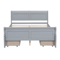 Full Size Wood Platform Bed With 4 Drawers And Streamlined Headboard & Footboard, Gray Gray Solid Wood Mdf