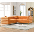 81.5 Inch Oversized Corner Sofa, L Shaped Sectional Couch,5 Seater Corner Sofas With 3 Cushions For Living Room, Bedroom, Apartment, Office Orange Foam Teddy