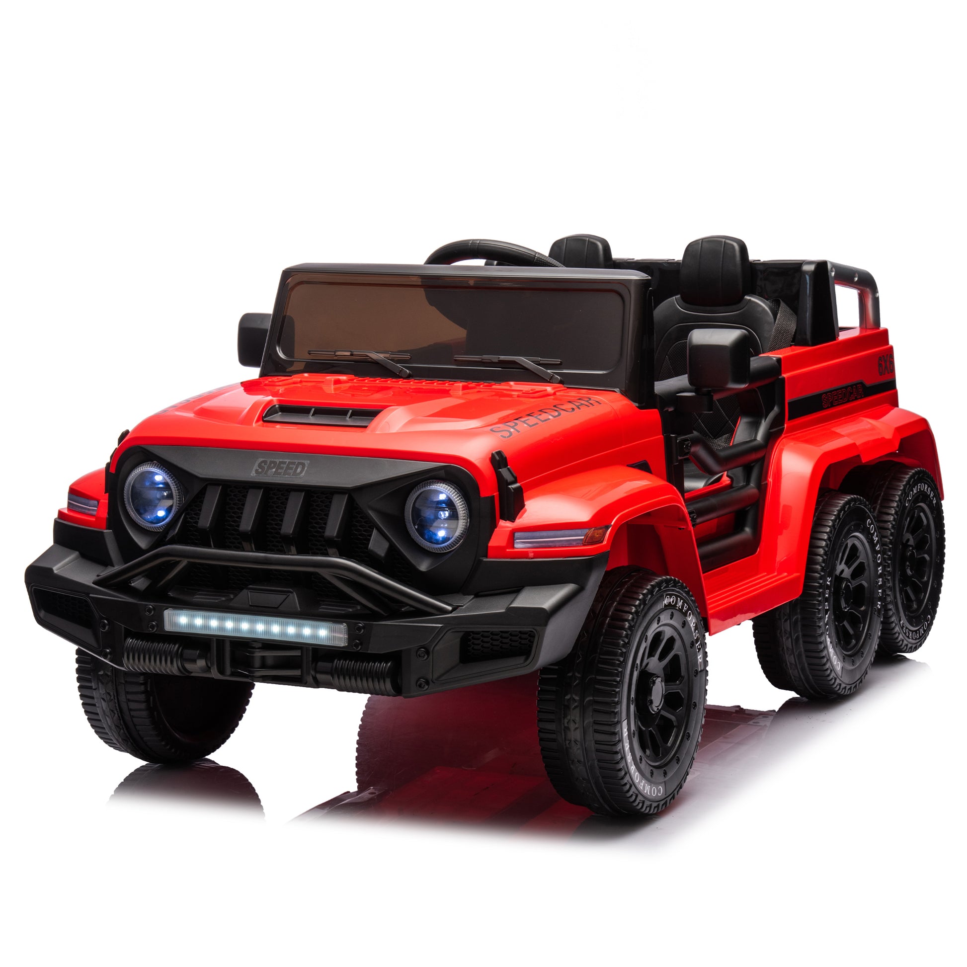 24V Ride On Car For Kids Battery Powered Ride On 4Wd Toys With Remote Control,Parents Can Assist In Driving,Music And Lights,Five Point Safety Belt,Rocking Chair Mode For Back And Forth Swinging Red Polyethylene