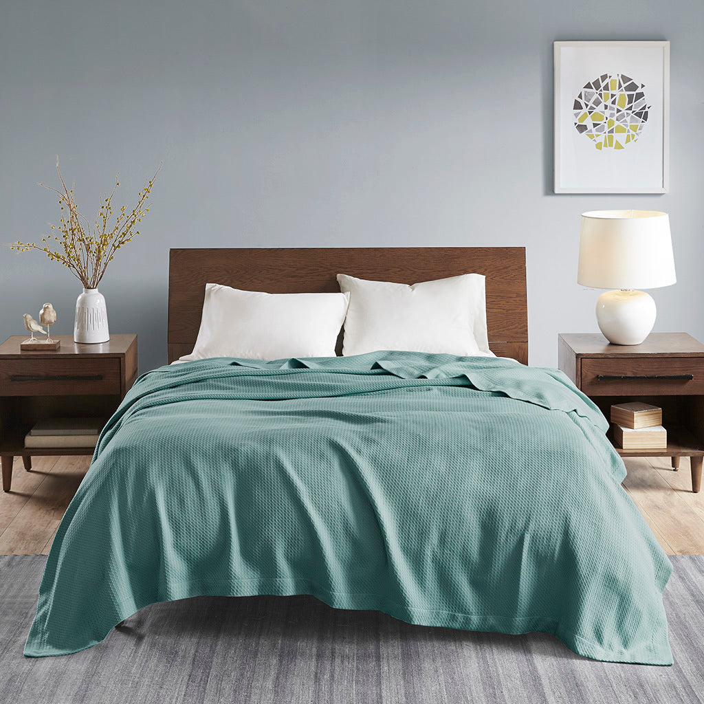 Blanket teal-cotton