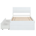 Modern Twin Bed Frame With 2 Drawers For White High Gloss Headboard And Footboard With Creamy White Color Box Spring Not Required Twin Creamy White,White Bedroom Bed Frame Mdf,Rubber Wood