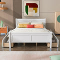 Queen Size Wood Platform Bed With 4 Drawers And Streamlined Headboard & Footboard, White Queen White Solid Wood Mdf