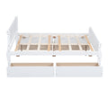 Full Size Wood Platform Bed With 4 Drawers And Streamlined Headboard & Footboard, White White Solid Wood Mdf