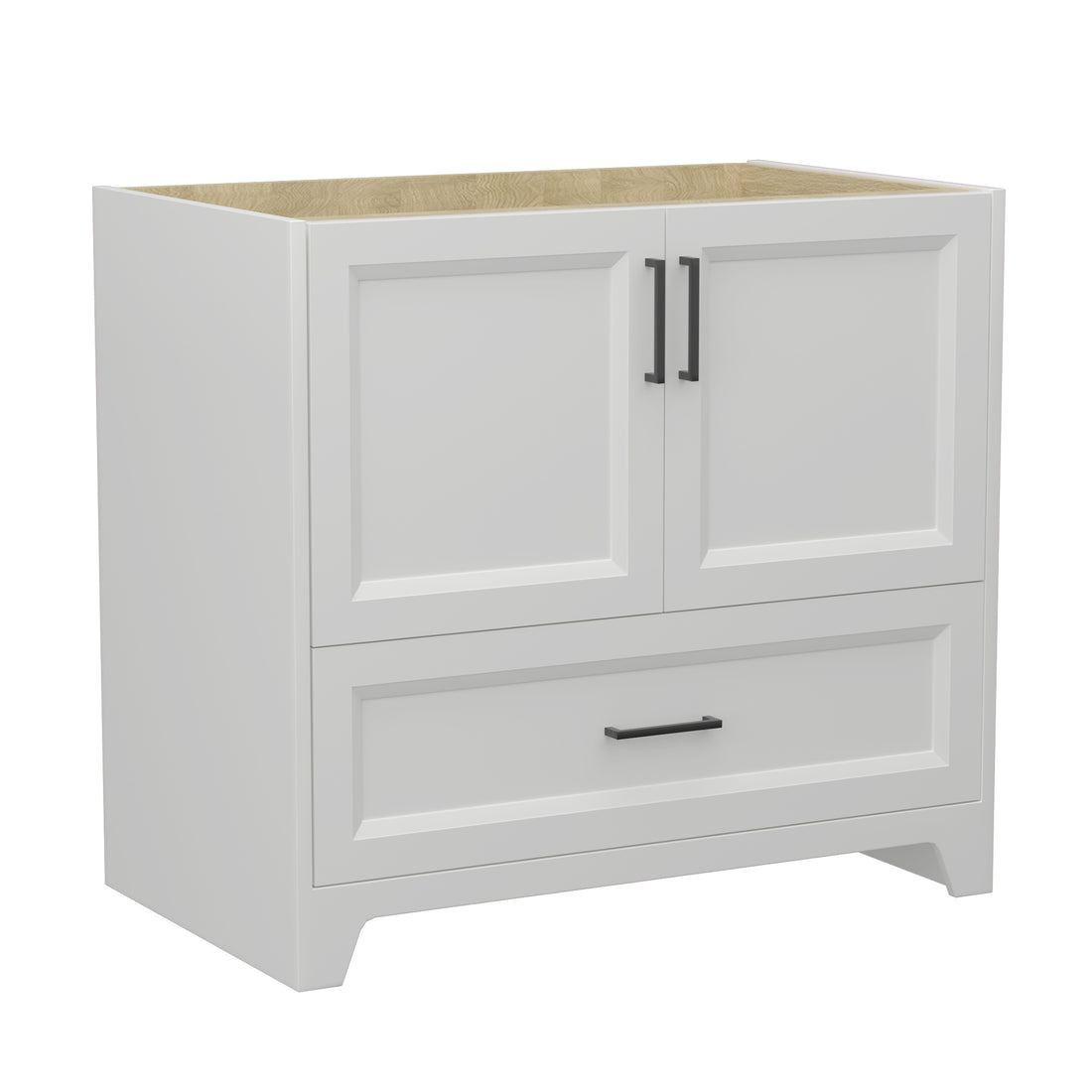 36 Inch Solid Wood Bathroom Vanity Without Top Sink, Modern Bathroom Vanity Base Only, Birch Solid Wood And Plywood Cabinet, Bathroom Storage Cabinet With Double Door Cabinet And 1 Drawer, White 1 White 2 2 36 To 47 In 32 To 35 In Soft Close Doors